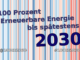 100 % Erneuerbare Energie bis spätestens 2030