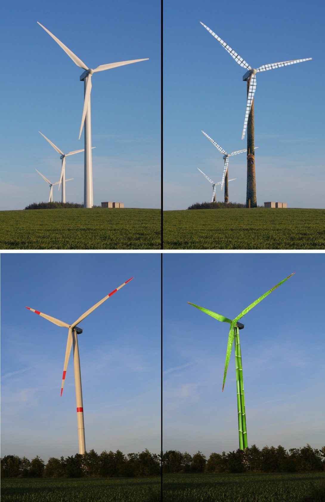 Bemalte Windmühlen (Fotomontage)
