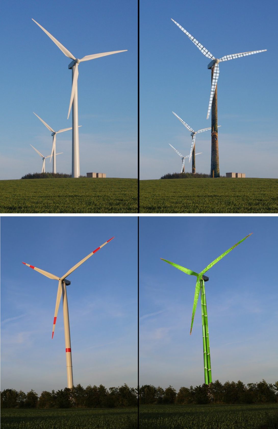 Bemalte Windmühlen (Fotomontage)