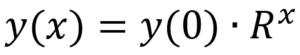 y(x) = y(0) * R^x