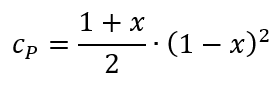 c_P=(1+x)/2∙(1-x)^2